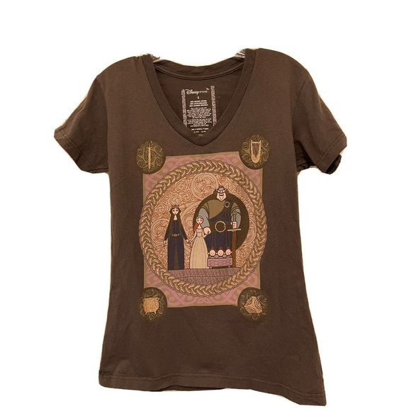 Disney Tops - Disney Store Brave Movie Tshirt Brown Short Sleeve Womens Small